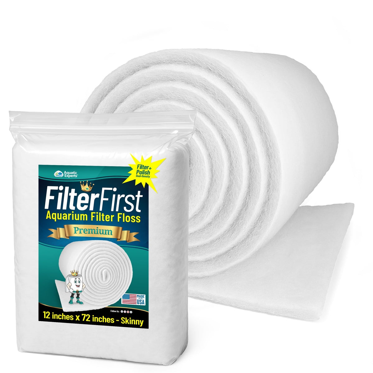 Aquatic Experts FilterFirst pad roll for canister filters boosts debris capture