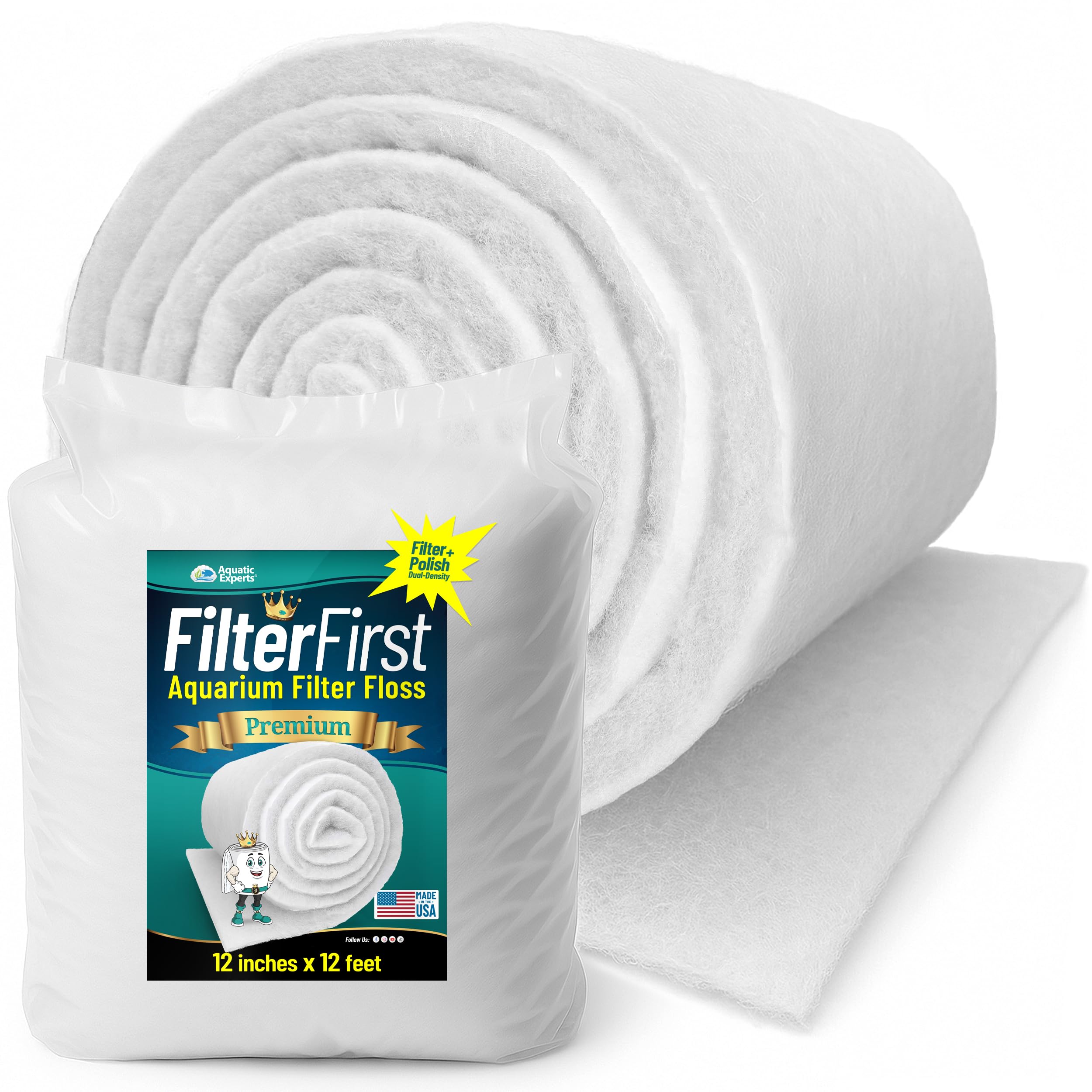Aquatic Experts FilterFirst two-layer pad traps large debris for cleaner water.