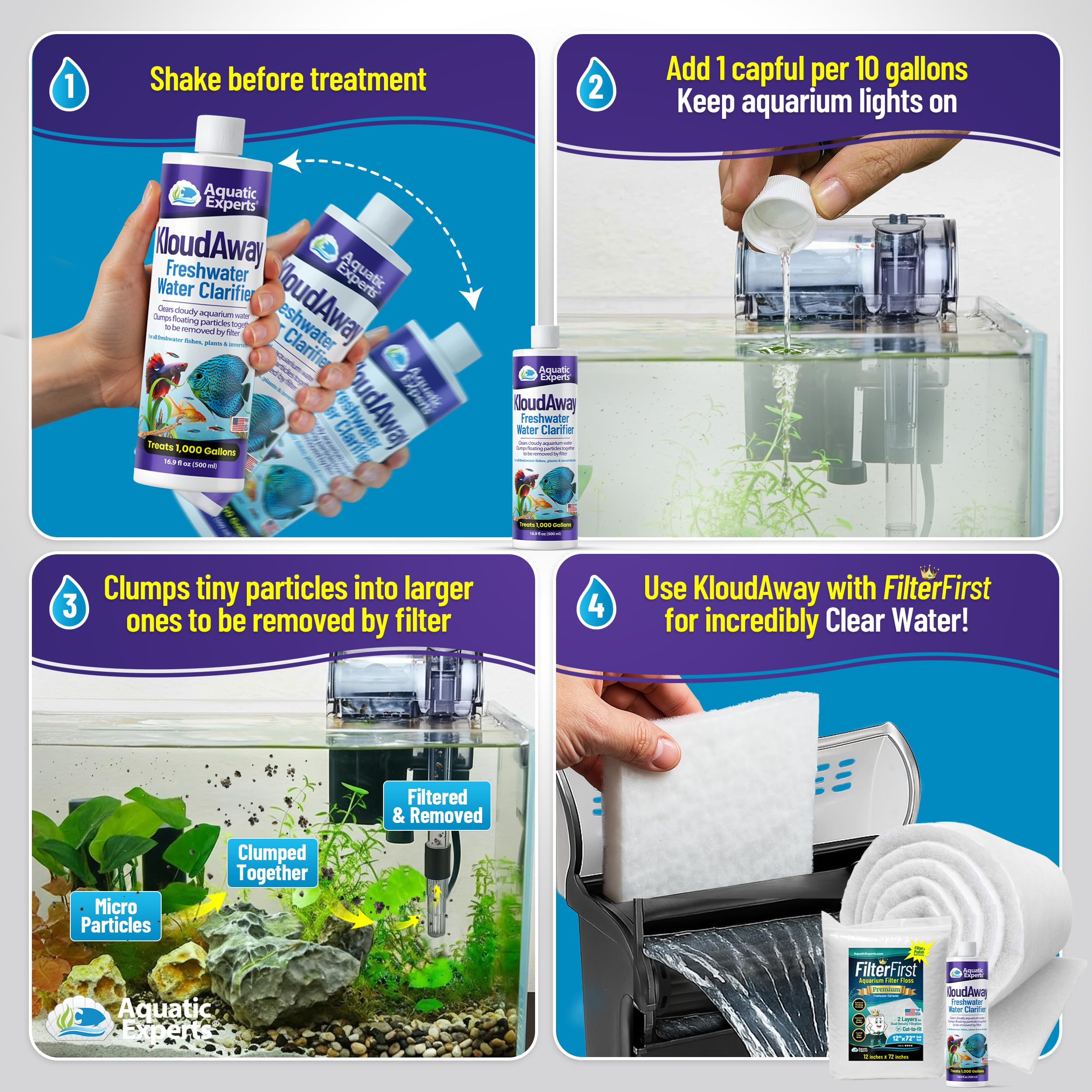 Aquatic Experts KloudAway setup requires mechanical filter in this image.