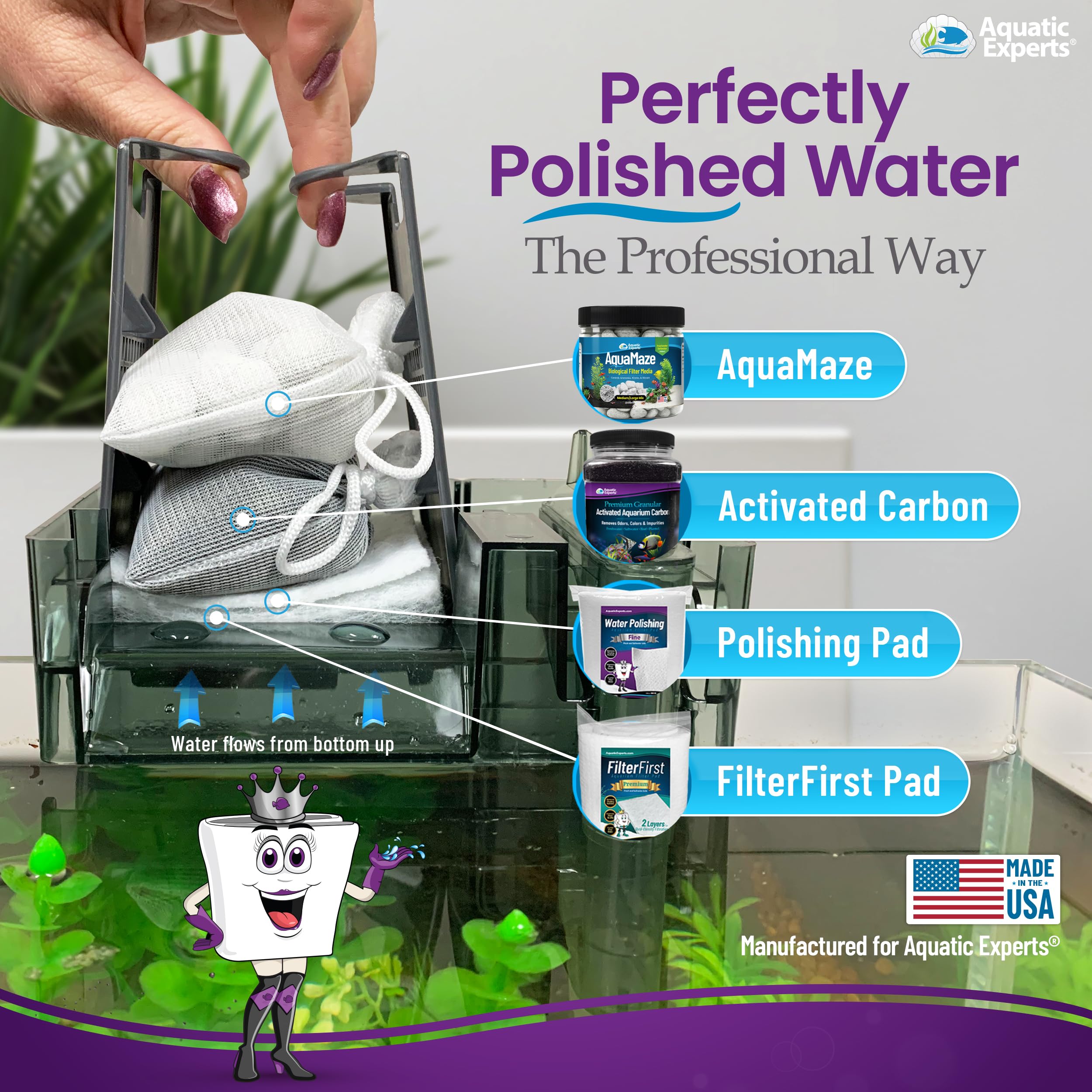Aquatic Experts layer with other pads to extend cleaning intervals