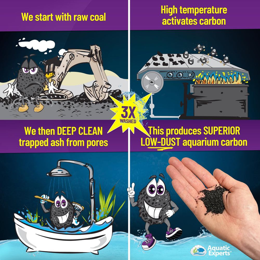 Aquatic Experts carbon pores look clean after rigorous activation.