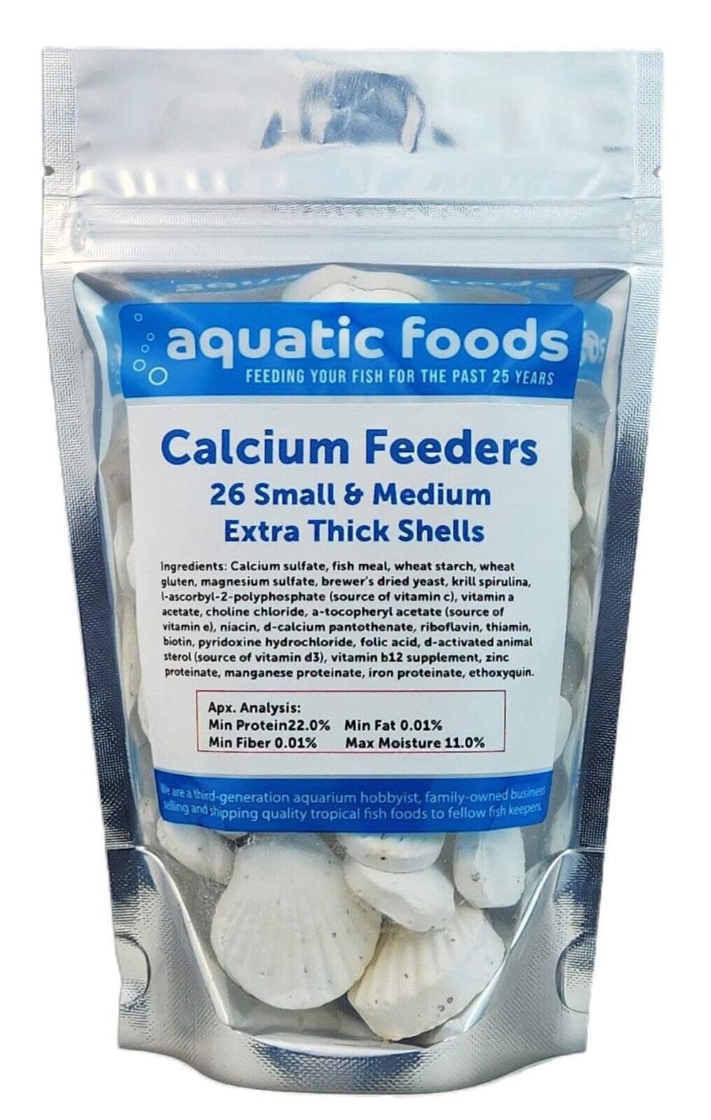 Aquatic Foods calcium feeder medium shells for crabs and crayfish growth