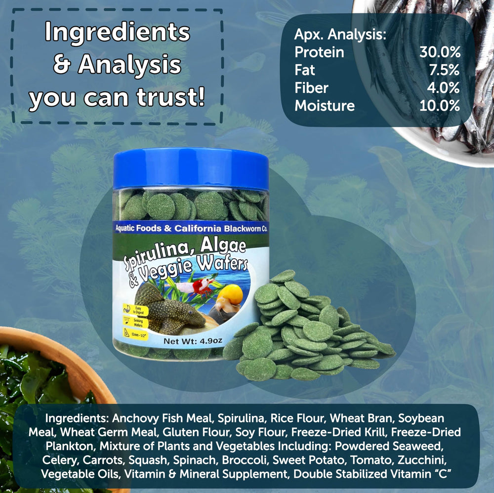 Aquatic Foods Inc. mixed pellets and wafers provide varied textures and flavors.