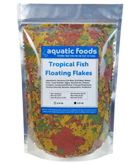 Aquatic Foods Inc color-enhancing tropical fish flakes boost hues.