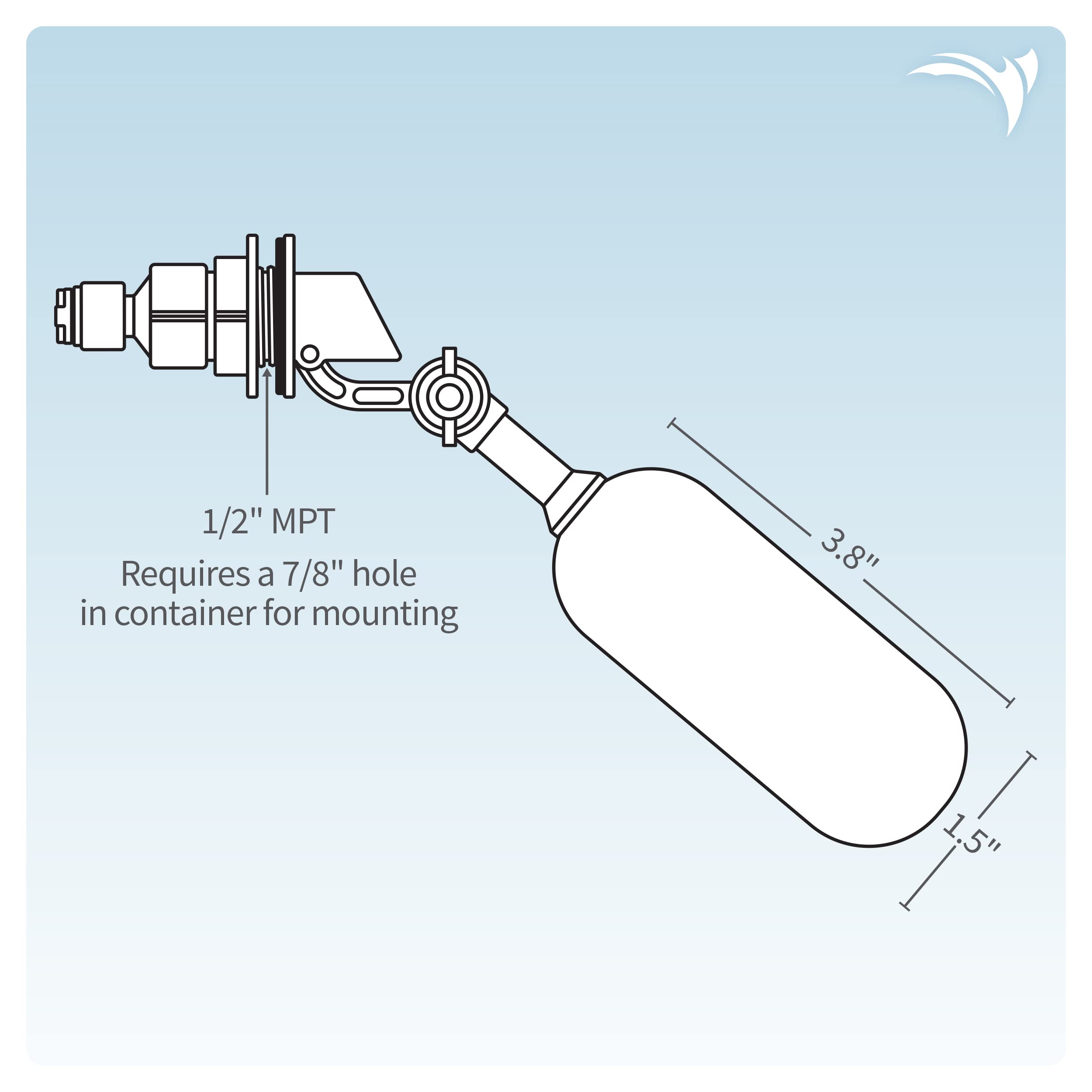 AquaticLife float valve connected to RO/DI unit with 1/4 inch tubing for simple setup.