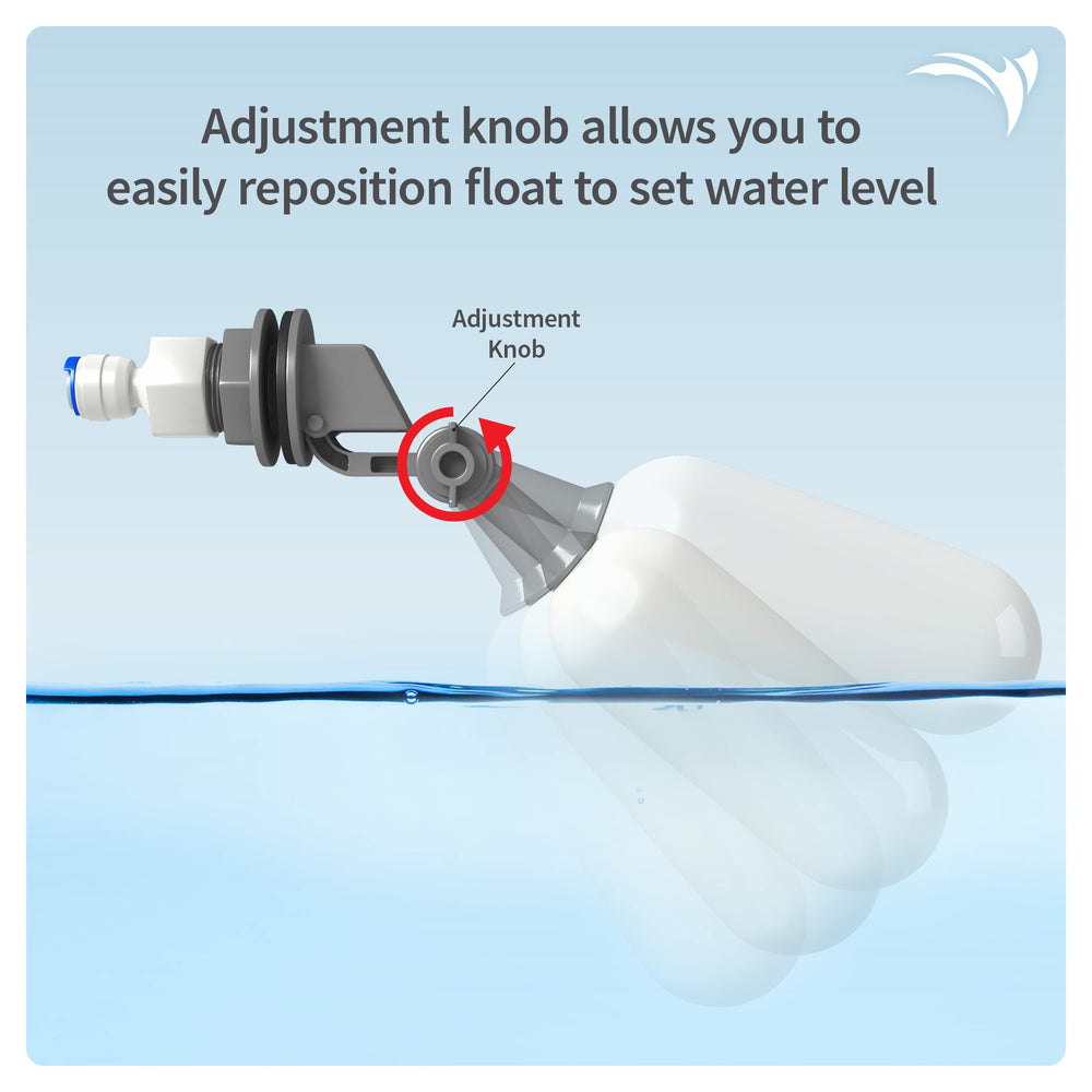 AquaticLife float valve filling a tank automatically, reducing manual refills and water waste.