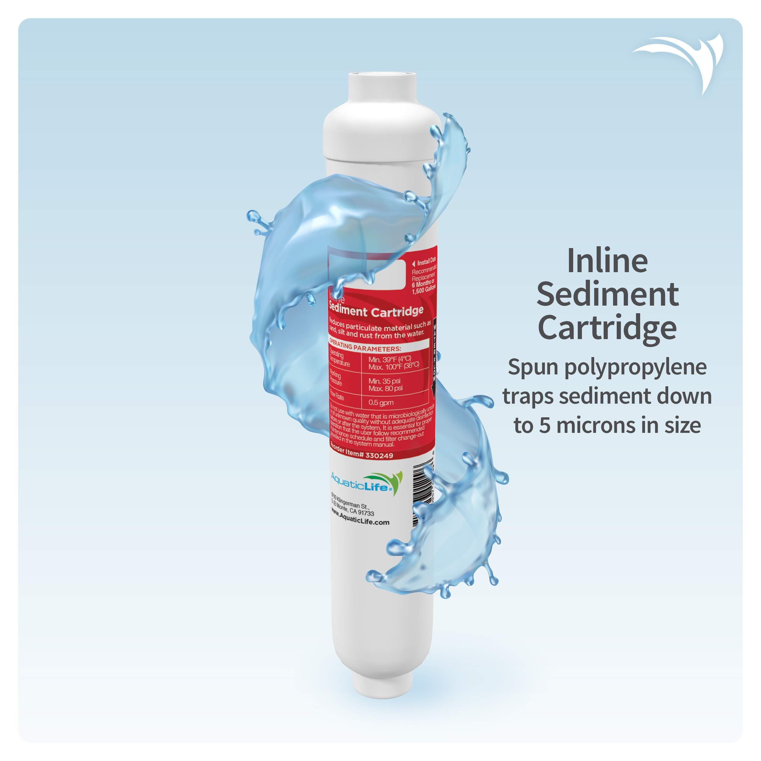 Aquatic Life RO Buddie DI resin color-change cartridge signals depletion by color shift.