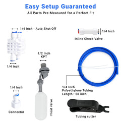 AQUEFY precision tubing cutter included for clean, accurate cuts.