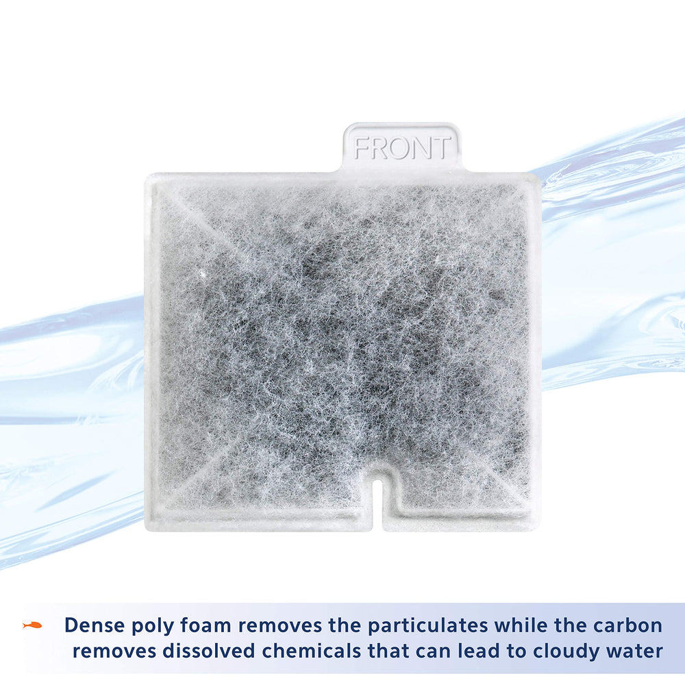 Aqueon activated carbon layer close-up highlights even distribution.
