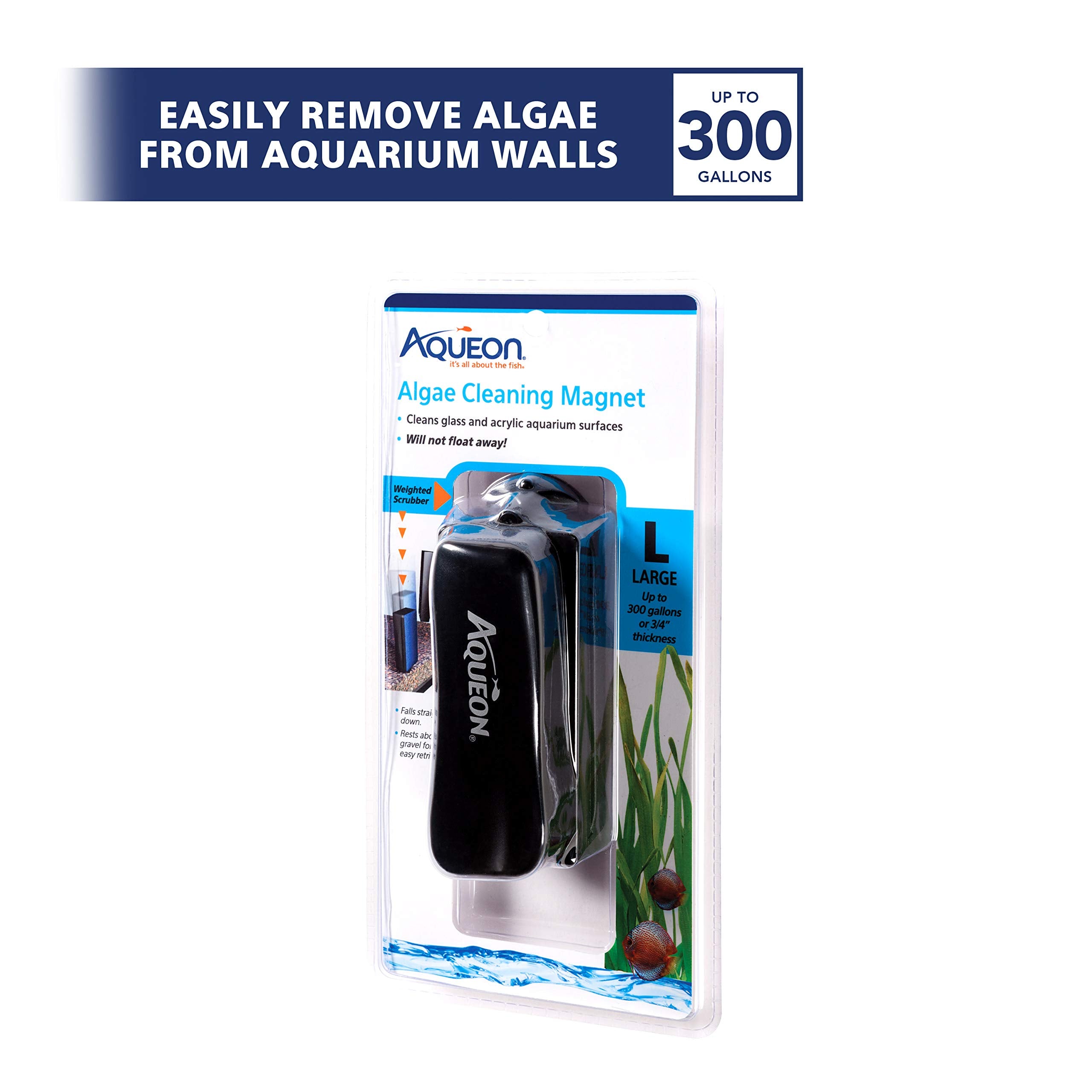 Aqueon Algae Scraper bottom-weighted scrubber ensures easy retrieval.
