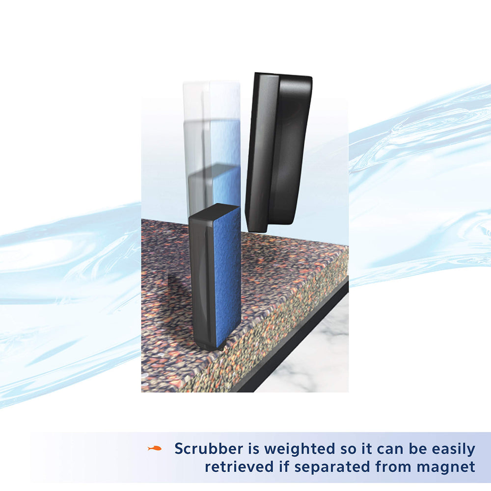 Aqueon Algae Scraper curved pad cleans flat and curved surfaces.