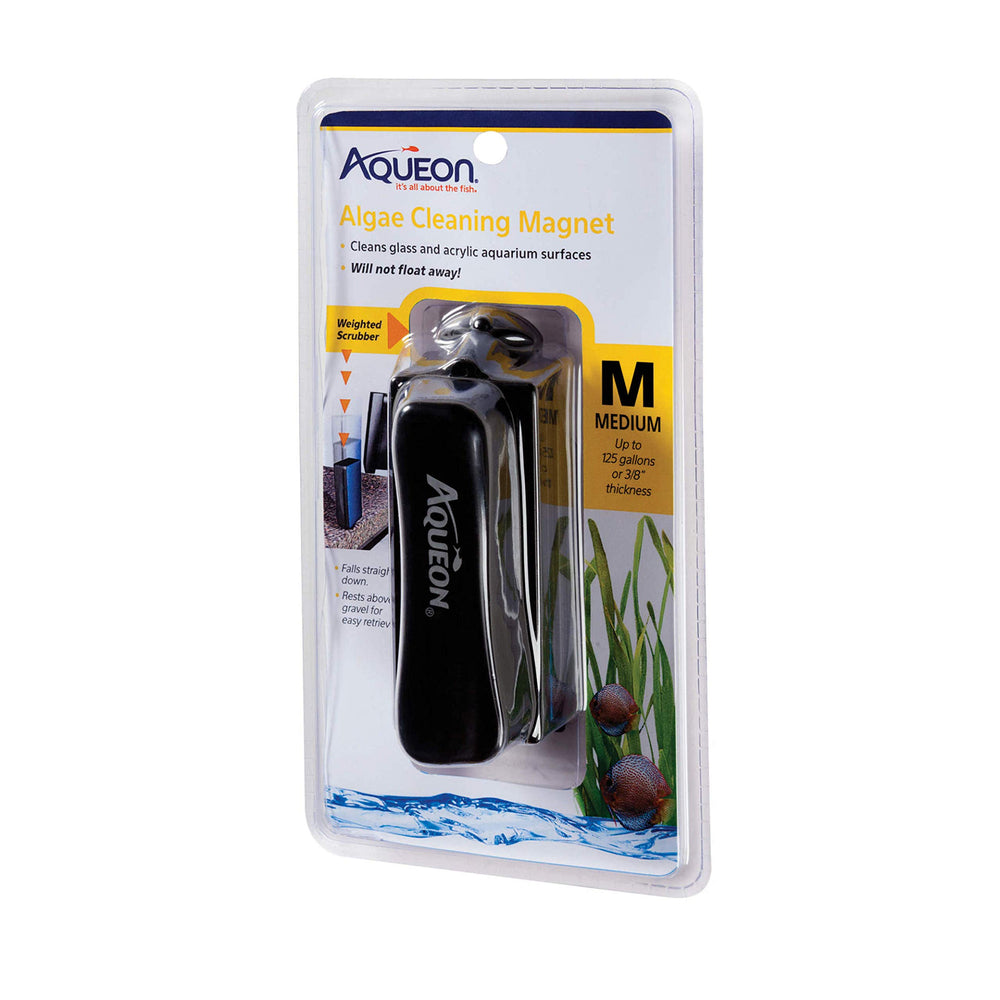 Aqueon Algae Scraper inside scrubber cleans aquarium walls from inside with magnetic ease.
