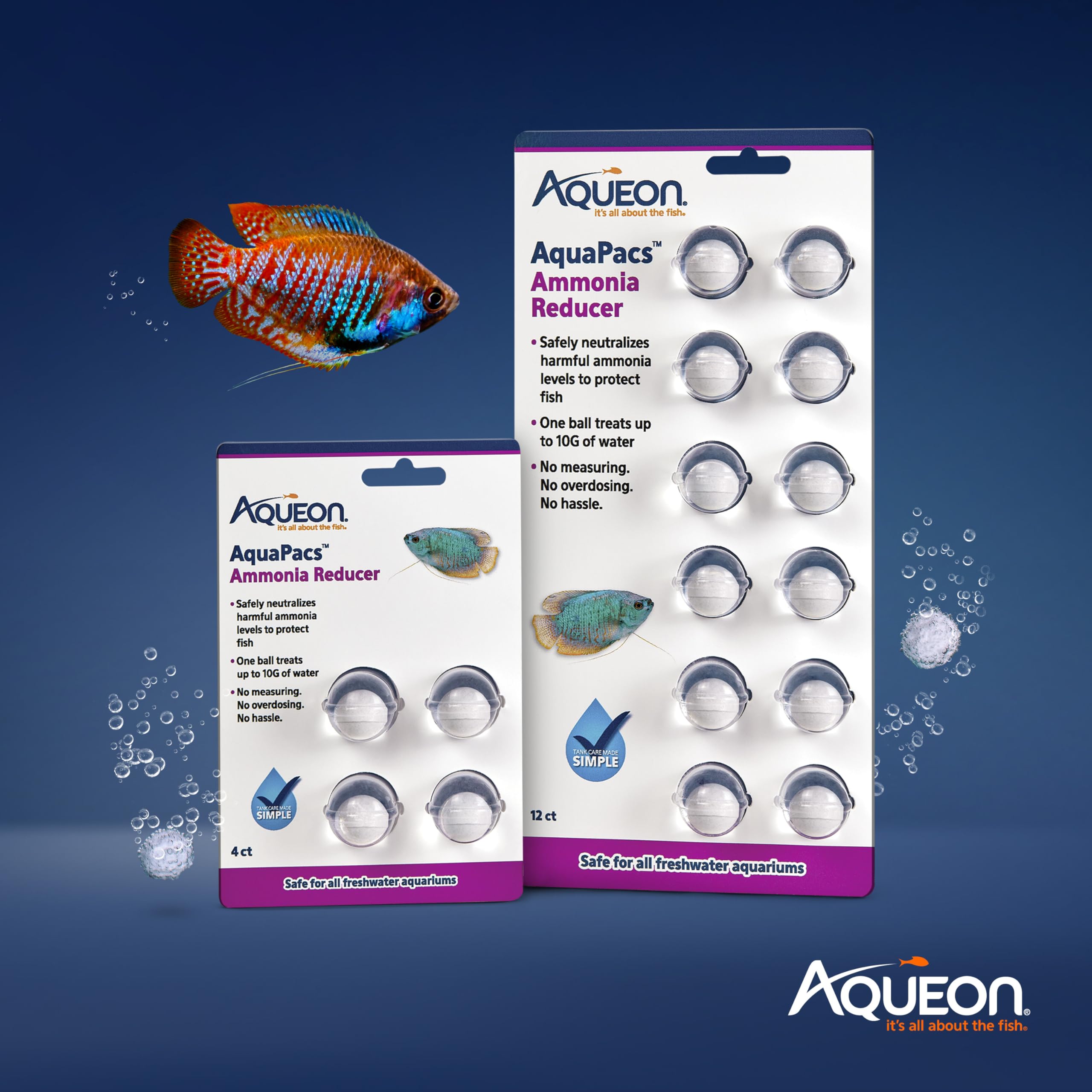 Aqueon AquaPacs ball placed in 10-gallon water.