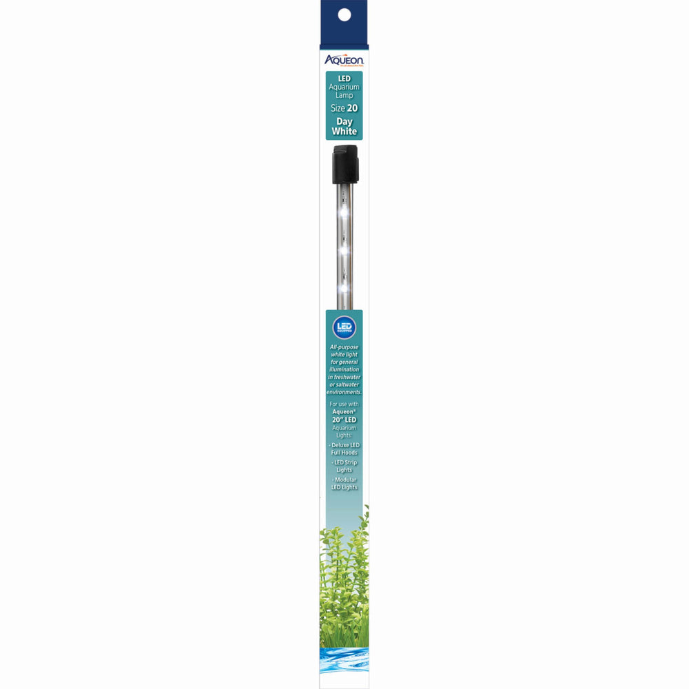 Aqueon Day LED 20-inch lamp installed in a fixture for crisp daylight illumination.