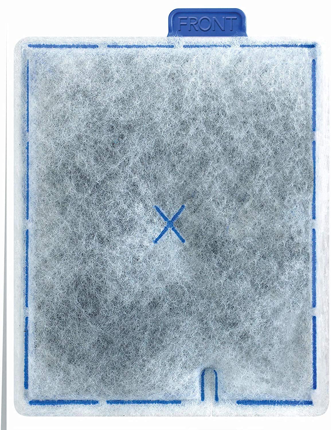 Dense-floss interior of Aqueon cartridge shows even activated carbon distribution.