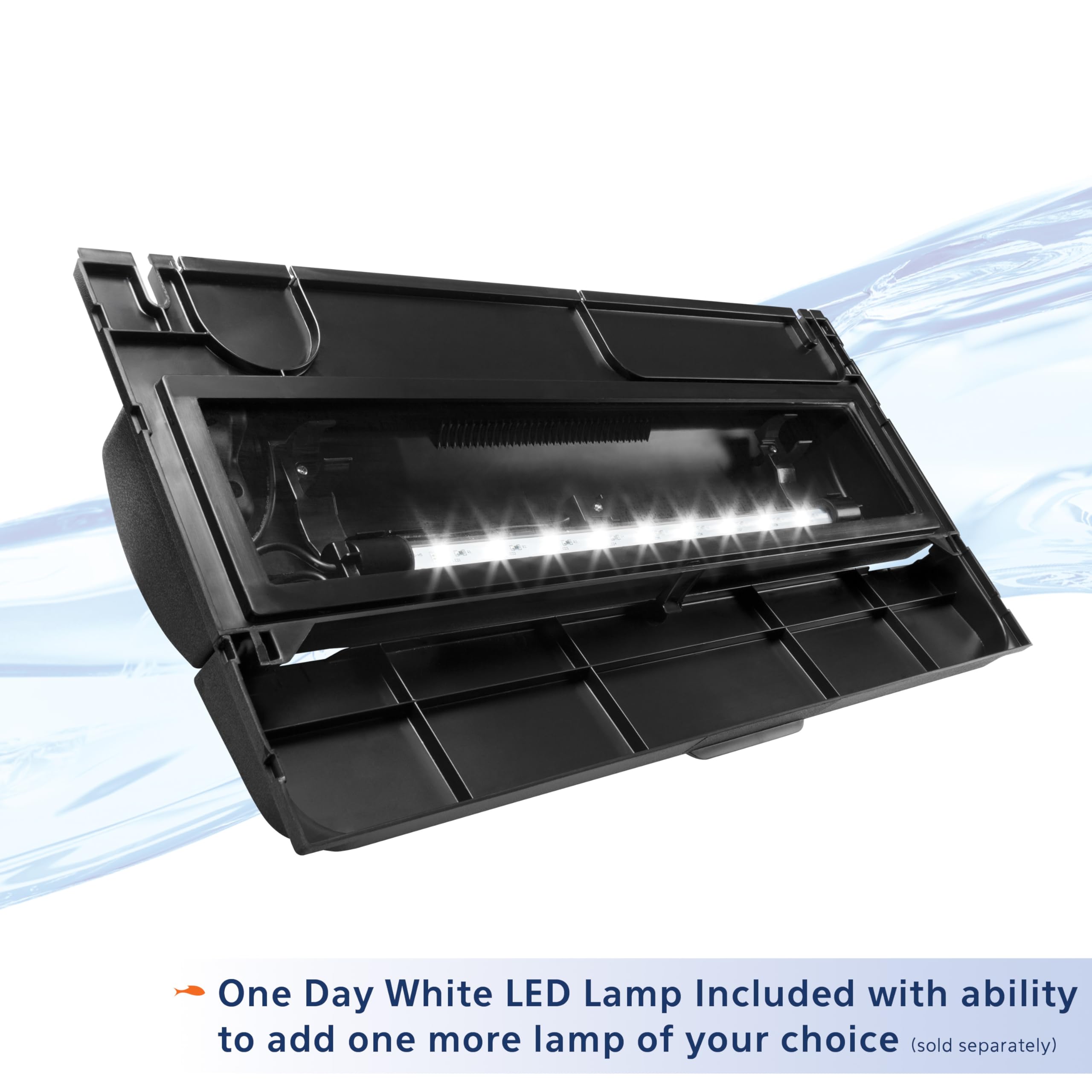Aqueon LED Deluxe Hood 24 inch full length feeding door for easy access