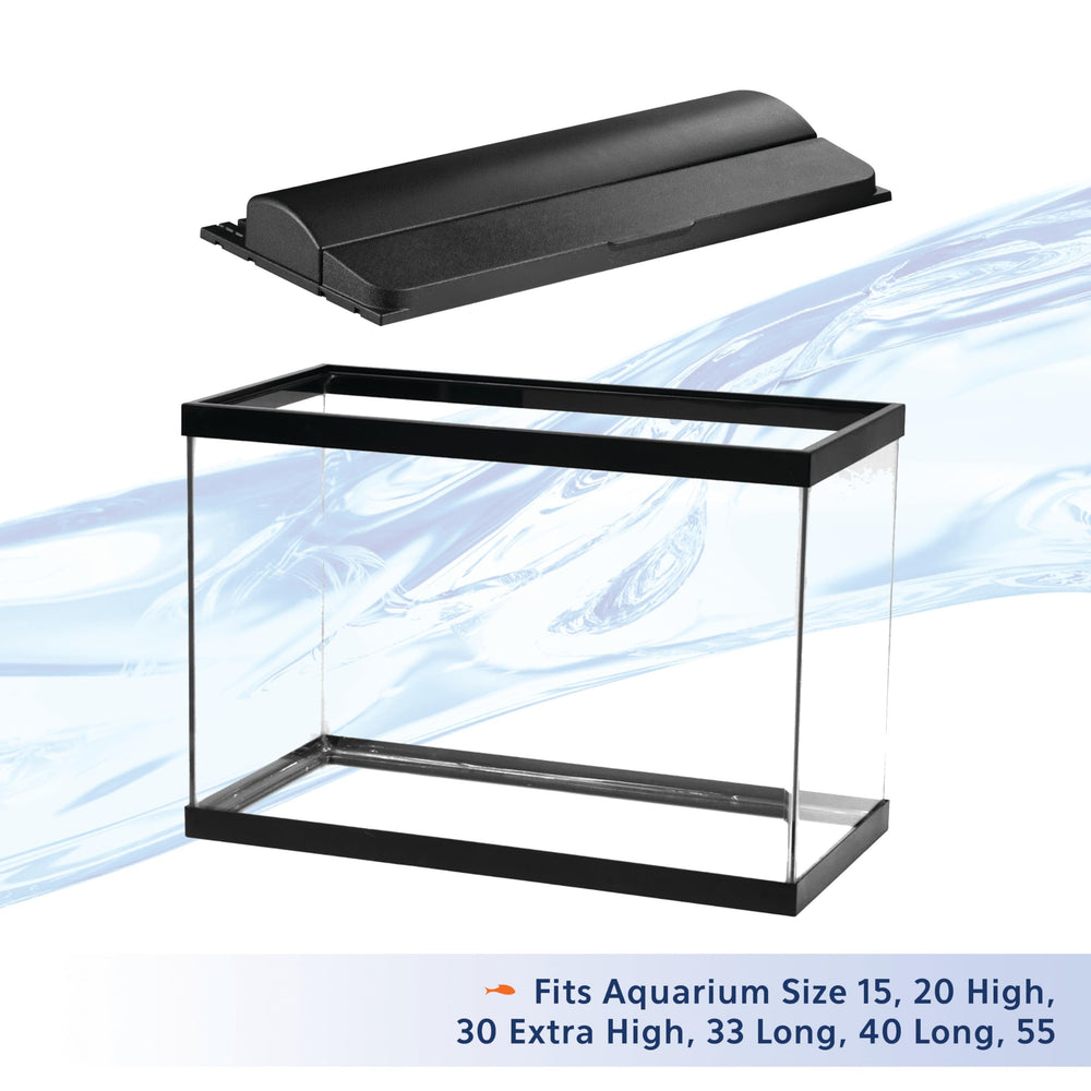 Aqueon LED Deluxe Full Hood 24 inch side profile shows slim fit for clean rim