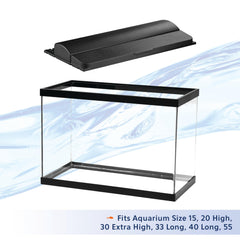 Aqueon LED Deluxe Full Hood 24 inch side profile shows slim fit for clean rim