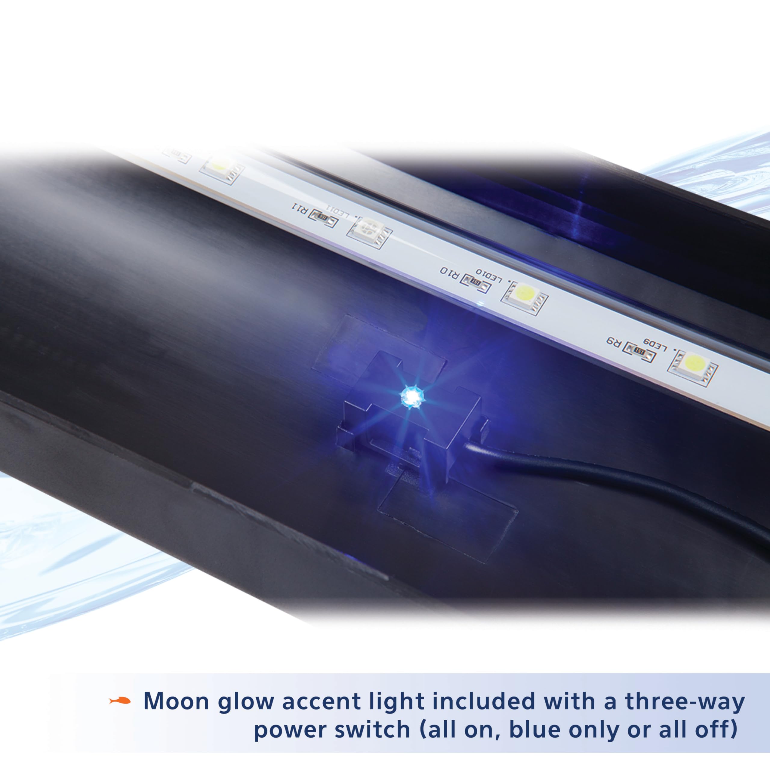 Aqueon LED Deluxe Hood 24 inch three way switch for on blue or off modes
