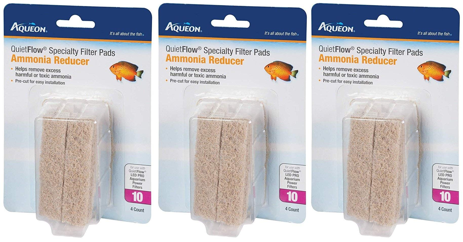 Aqueon Quiet Flow 10 ammonia reducing filter pad improves water quality for your aquarium