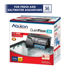 Aqueon QuietFlow 20 LED PRO internal-pump ready for trouble free starts