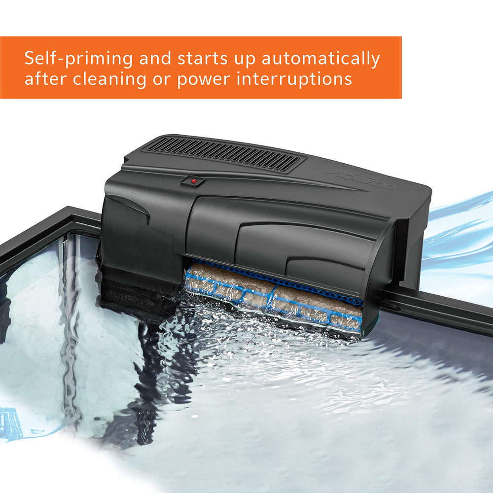 Aqueon QuietFlow 75 LED PRO filter high flow design supports better oxygenation and active fish.