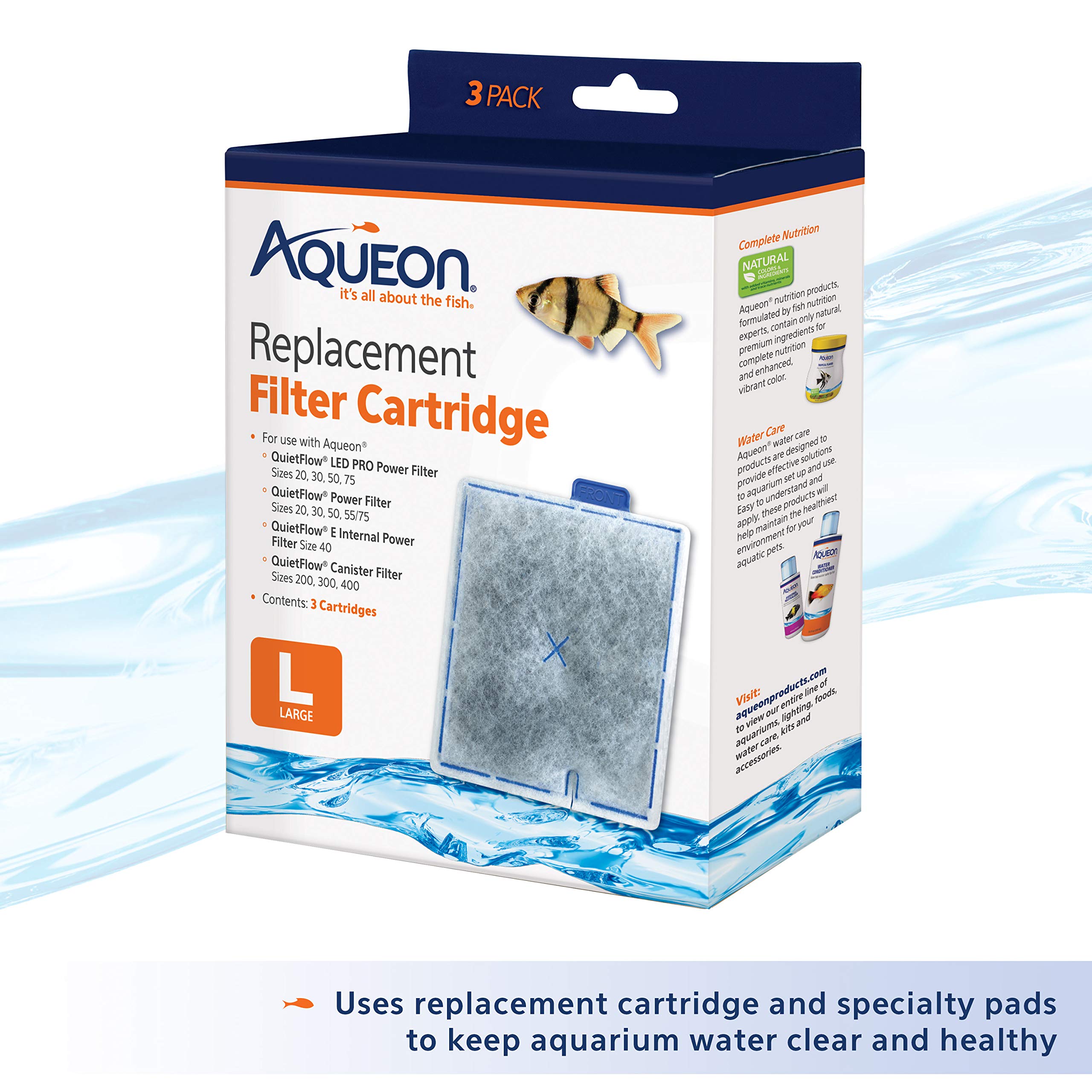 Aqueon QuietFlow 75 LED PRO filter internal pump dampening for quieter operation.