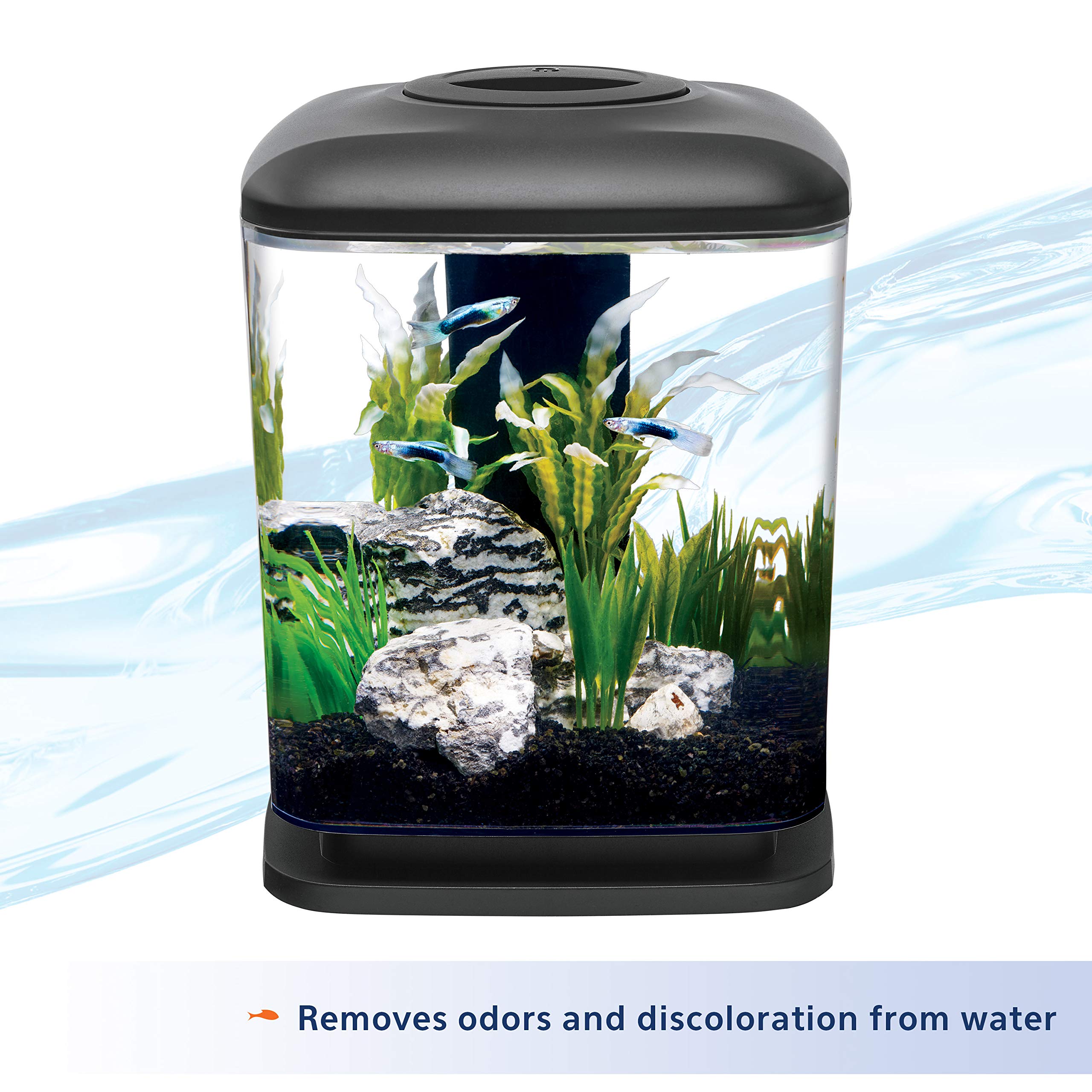 Aqueon QuietFlow E fits aquariums up to 3 gallons