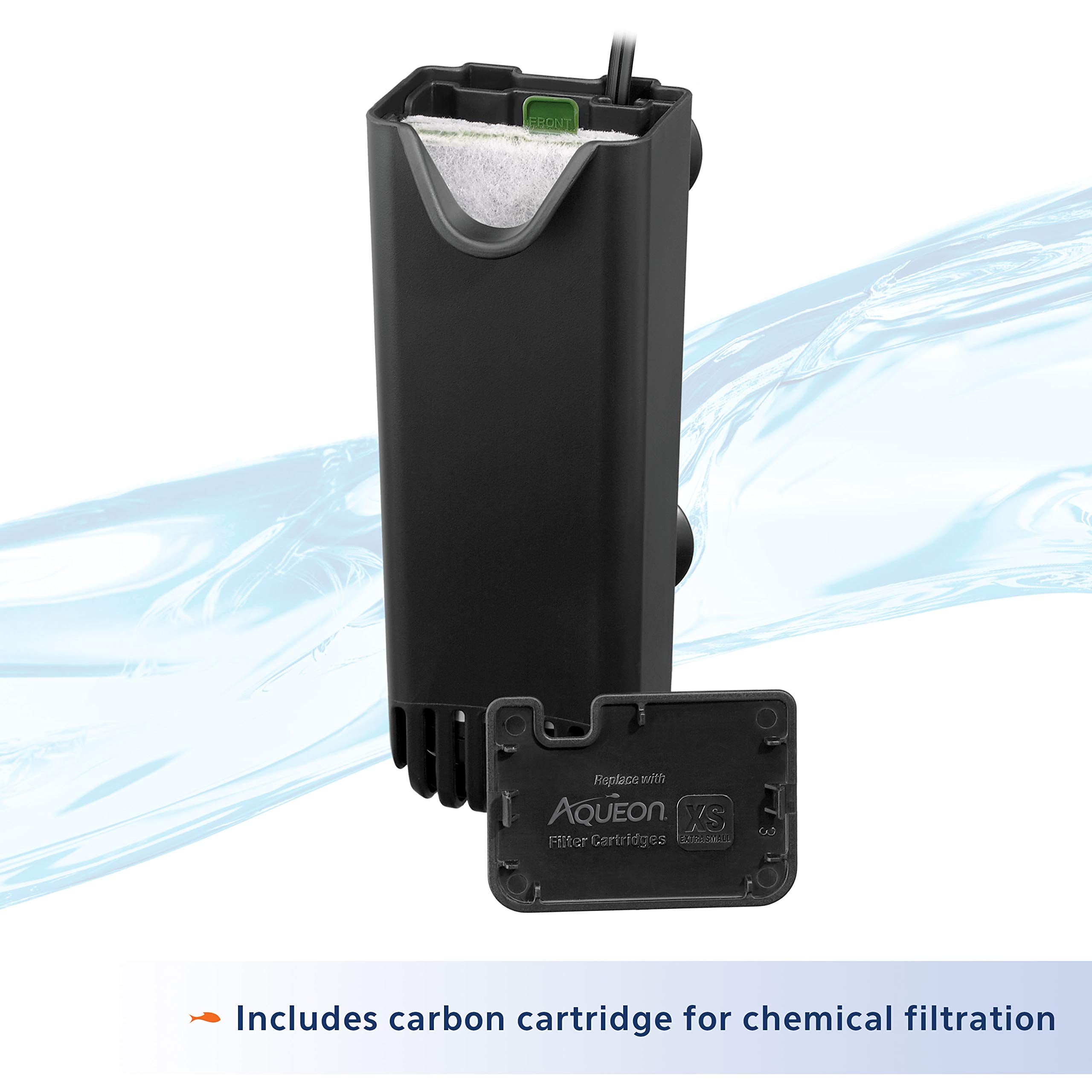 Aqueon QuietFlow E auto-start pump ready for use with power-on