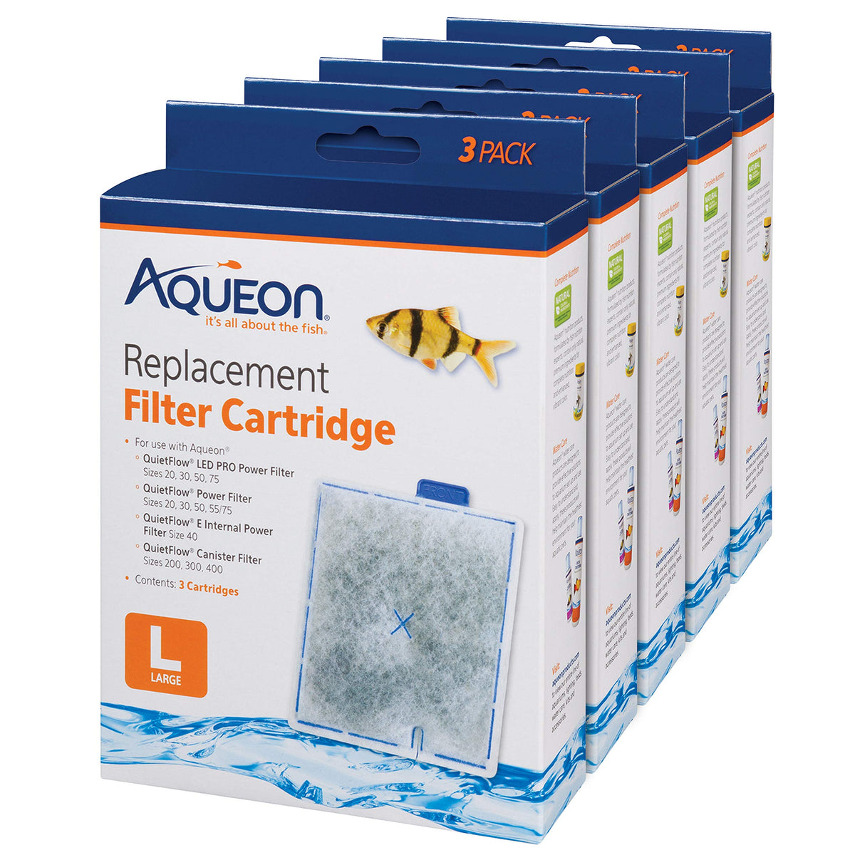 Aqueon replacement cartridge front view showing easy installation