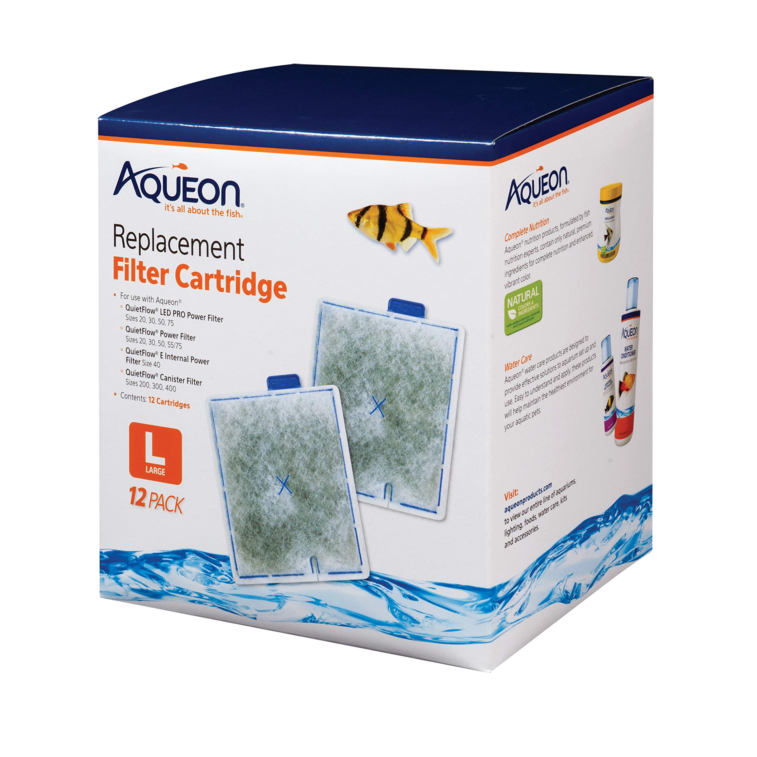 Aqueon large dual-sided replacement cartridge for enhanced filtration