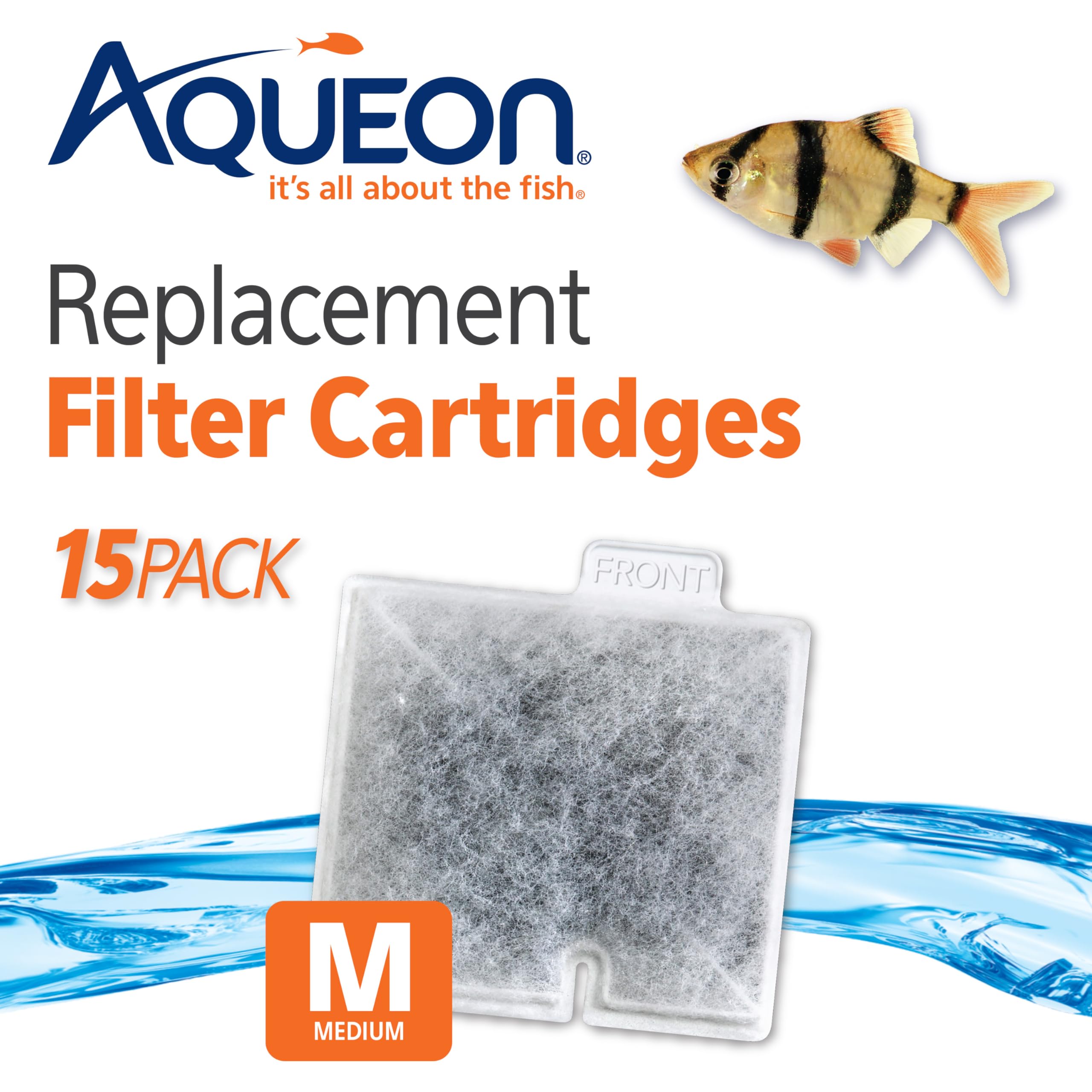 Aqueon replacement cartridge medium - side view, dense-floss and carbon work together.