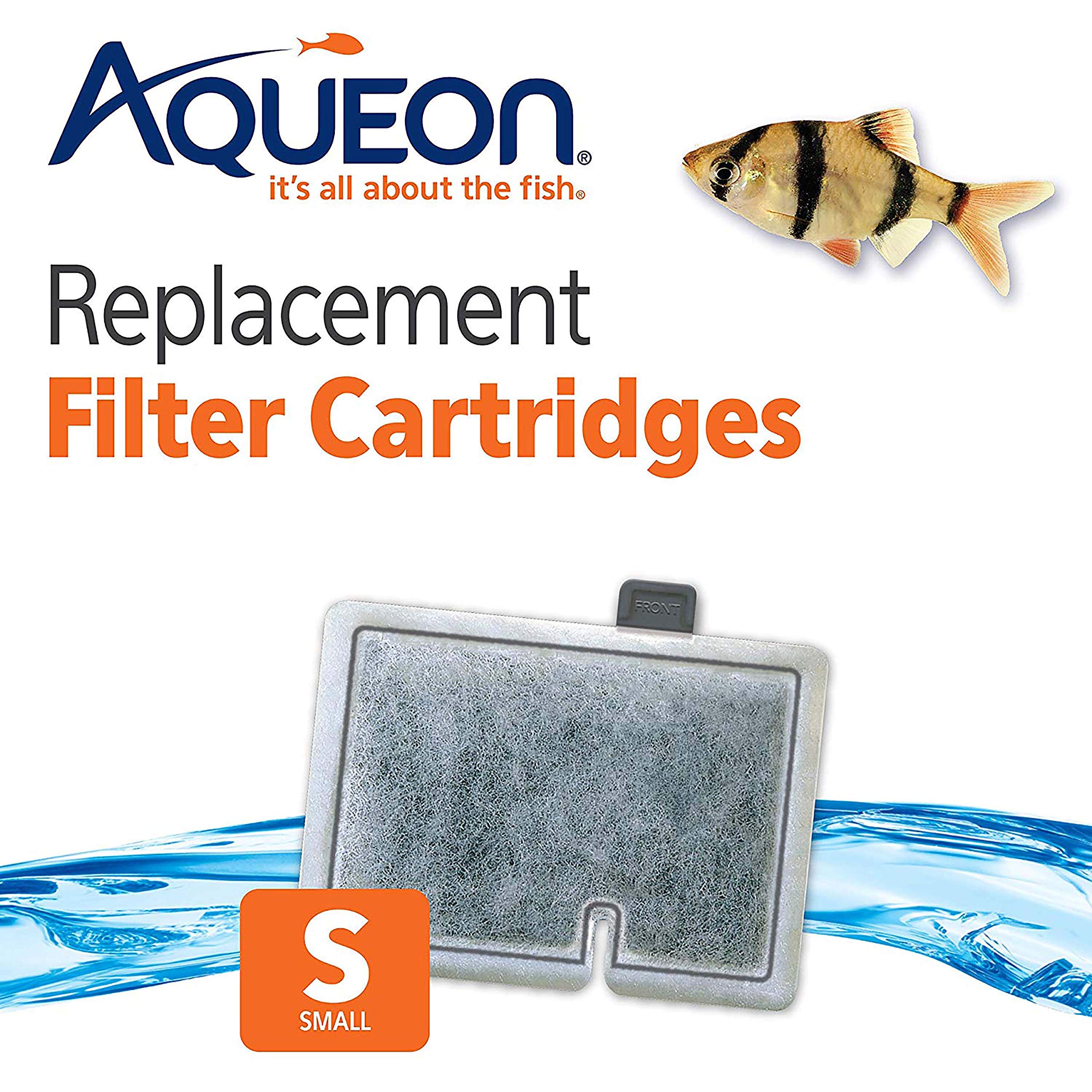 Aqueon small replacement cartridge side view showing dual-sided design for even distribution