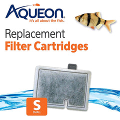 Aqueon small replacement cartridge side view showing dual-sided design for even distribution