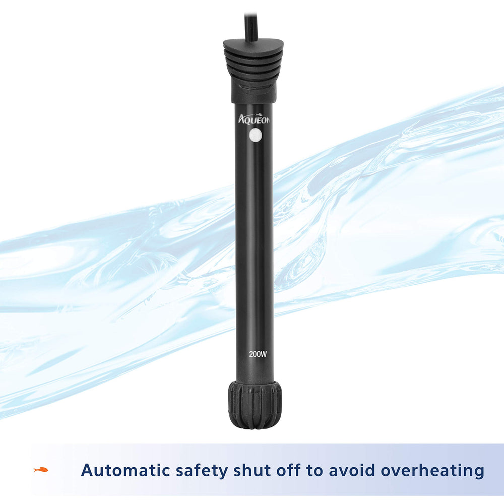Aqueon shatter-resistant glass heater for durable performance