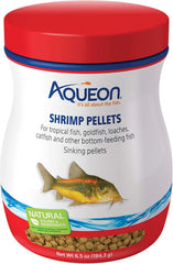 Aqueon Shrimp Pellets 3x6.5 oz pack on display for easy daily feeding.