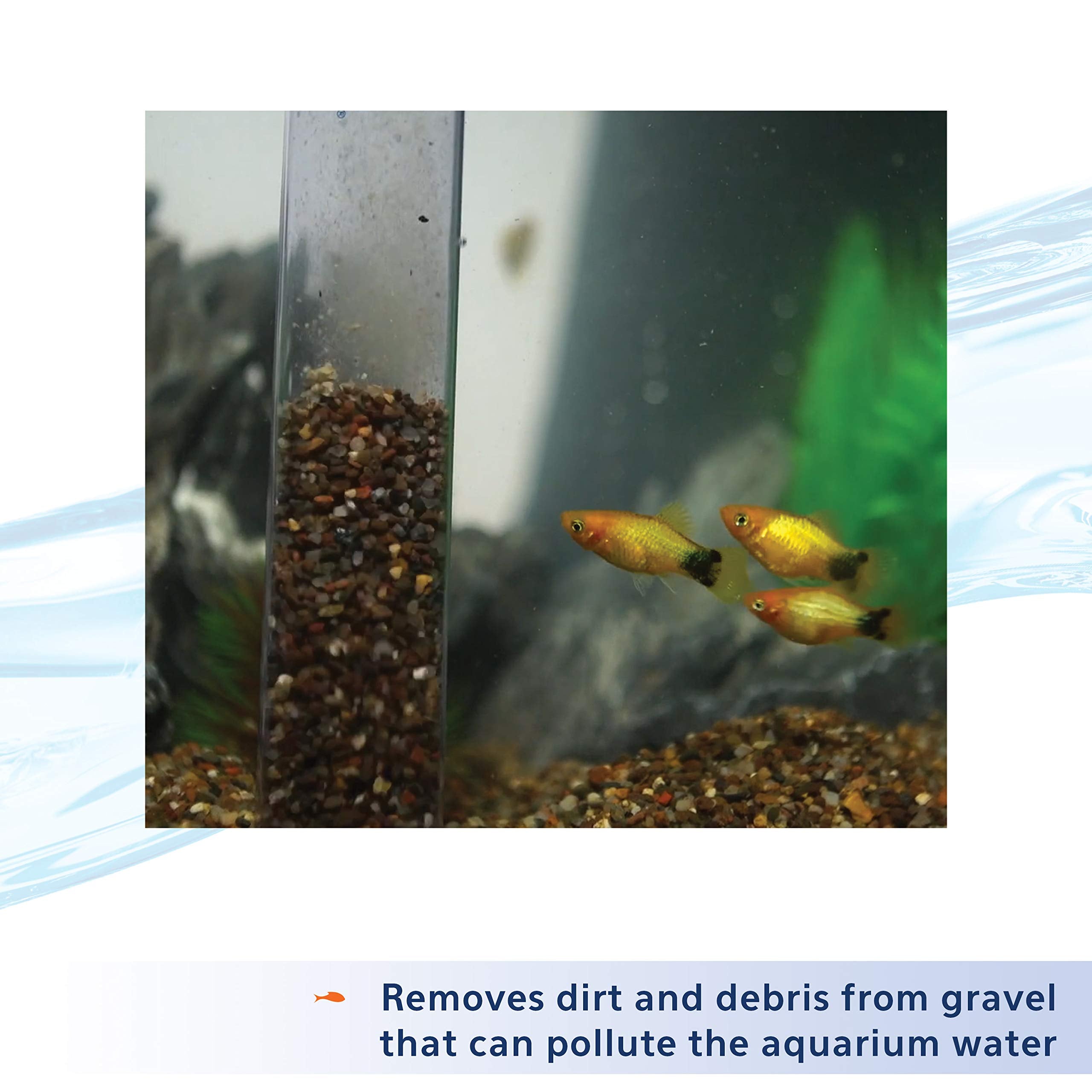 Aqueon water change ease shown during refilling with conditioner.