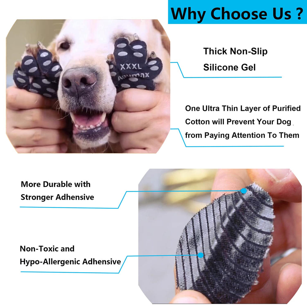 Aqumax paw sticker set in XXL black aids steady walks.