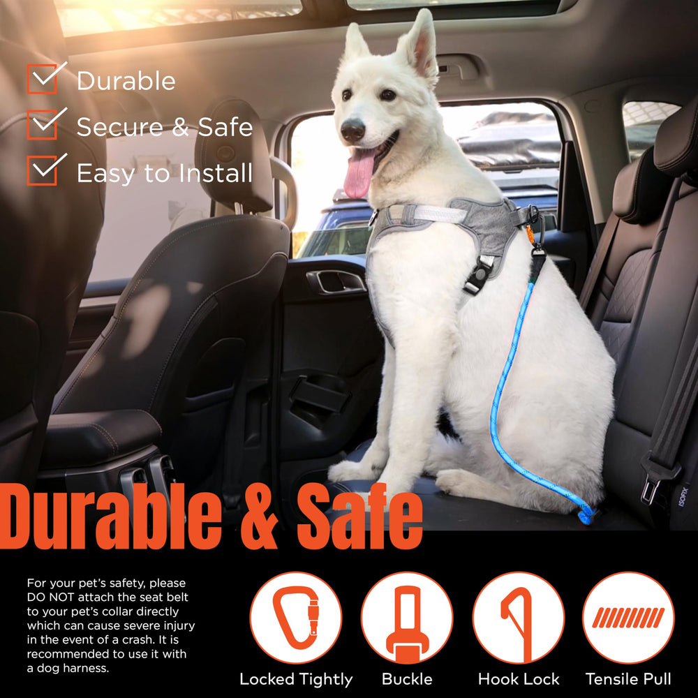 ARCA PET dog seat belt 360° swivel reduces tangling during moves.