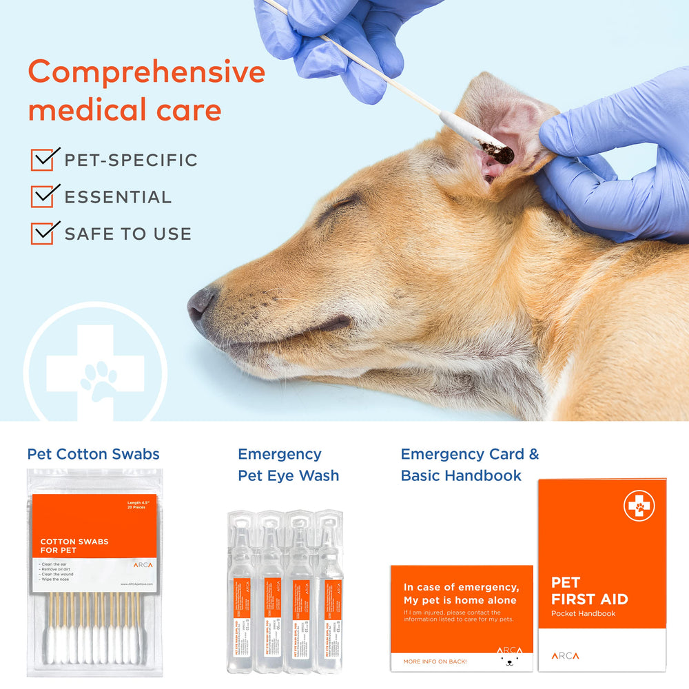 ARCA PET dog thermometer included for quick temperature checks.
