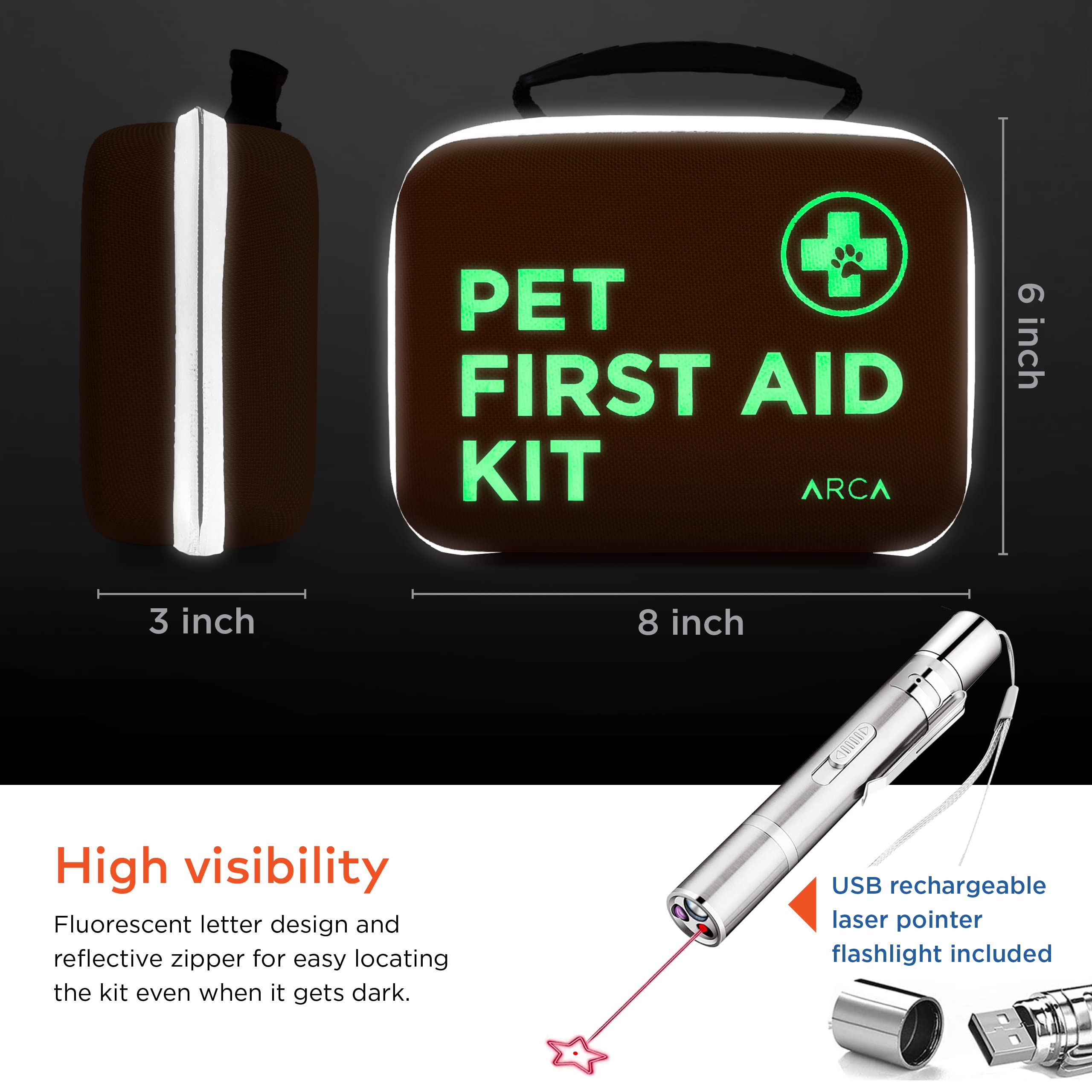 ARCA PET open-case interior showing 100+ items for quick access.