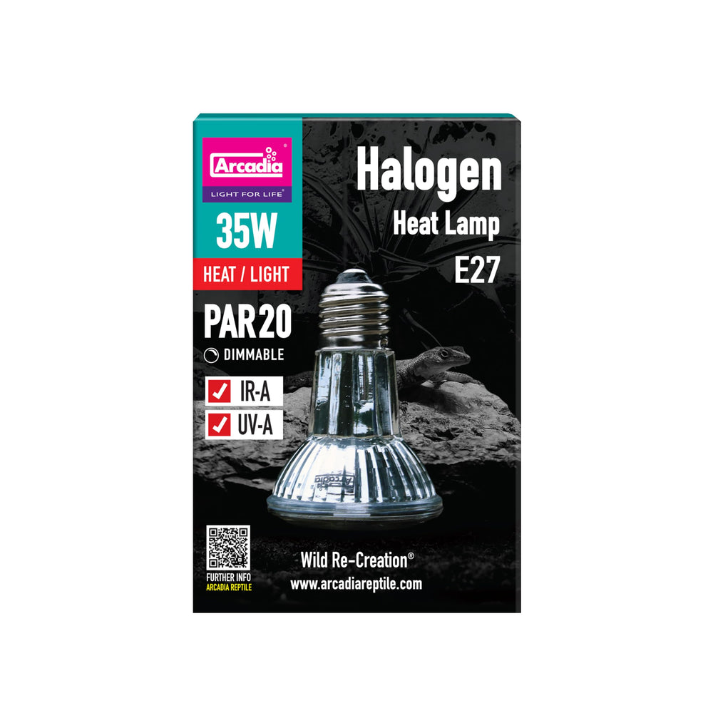Arcadia halogen heat lamp infrared warmth for reptile enclosures