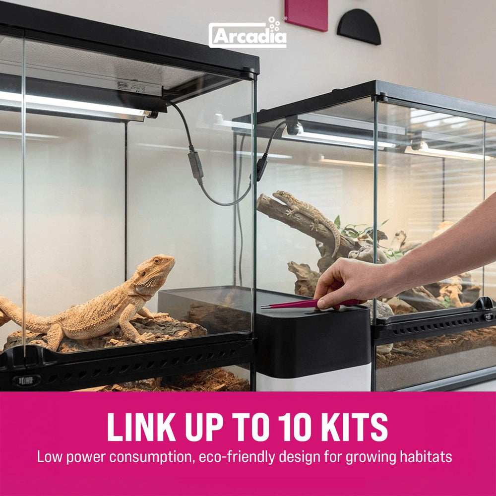 Arcadia T5 UVB light fixture mounts inside vivariums for flexible installation.