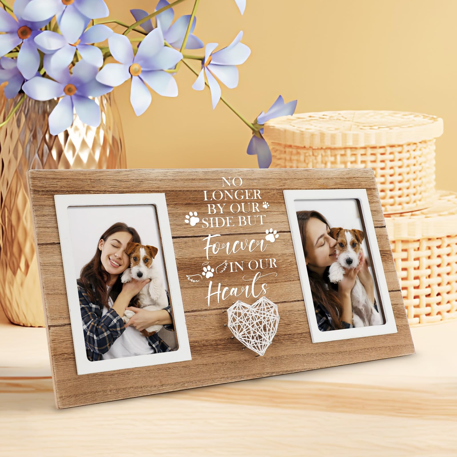 Aremdys dog remembrance frame designed for tabletop or wall display.