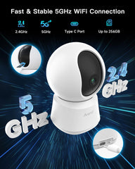 ARENTI 5G 4MP pet camera auto-tracking follows pets' movements.
