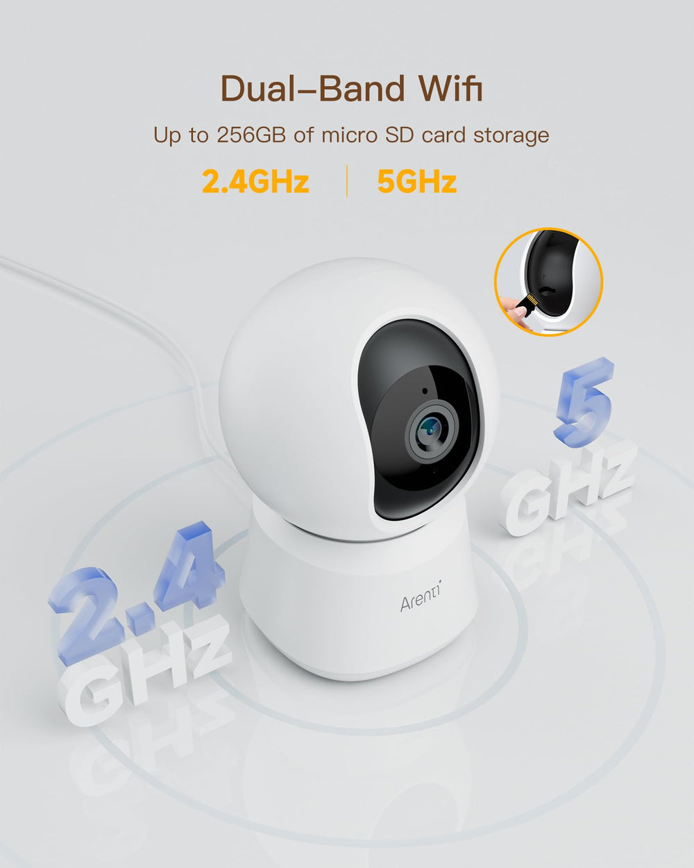 ARENTI indoor camera with two-way talk for family conversations.