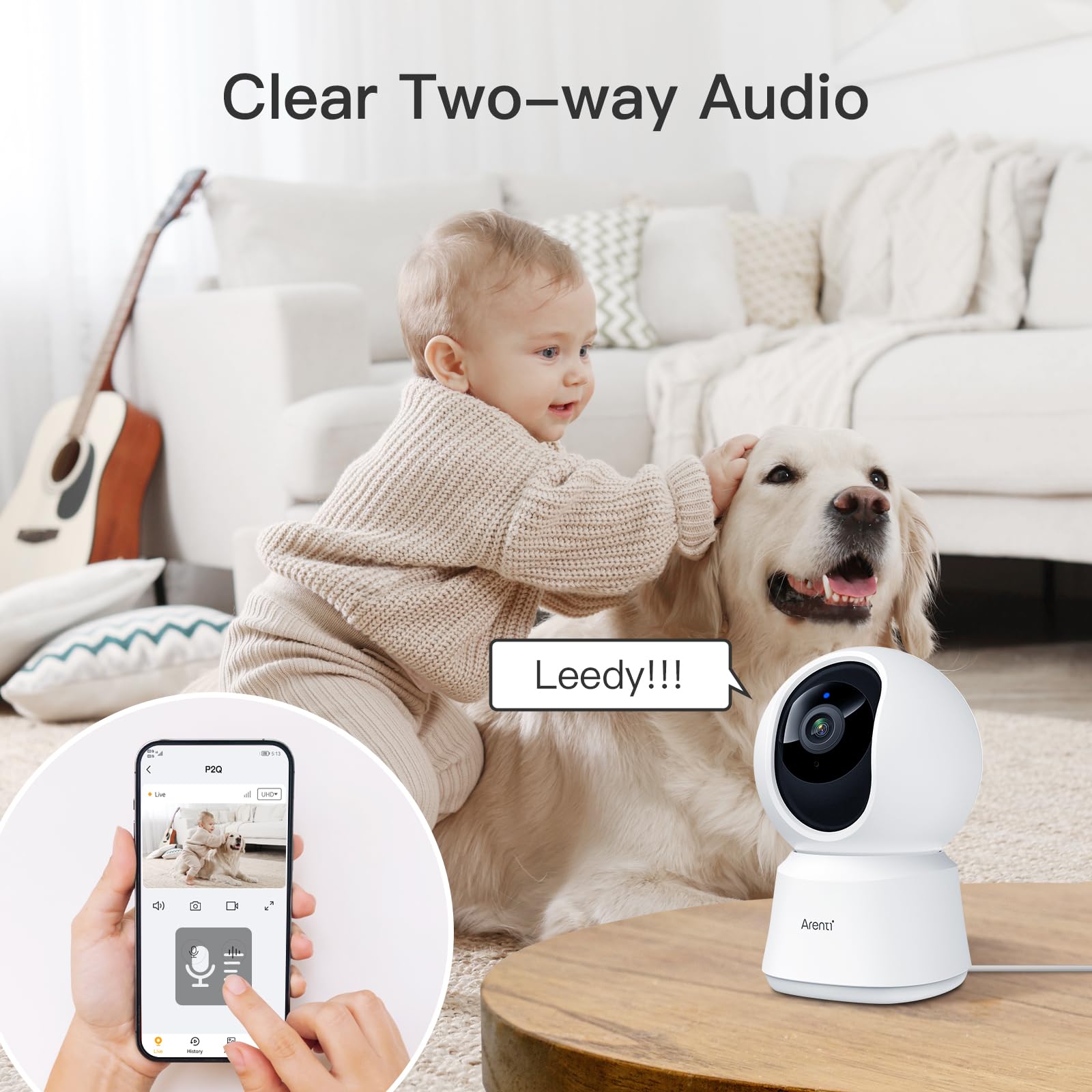 ARENTI privacy mode with flexible storage protects privacy and data security.