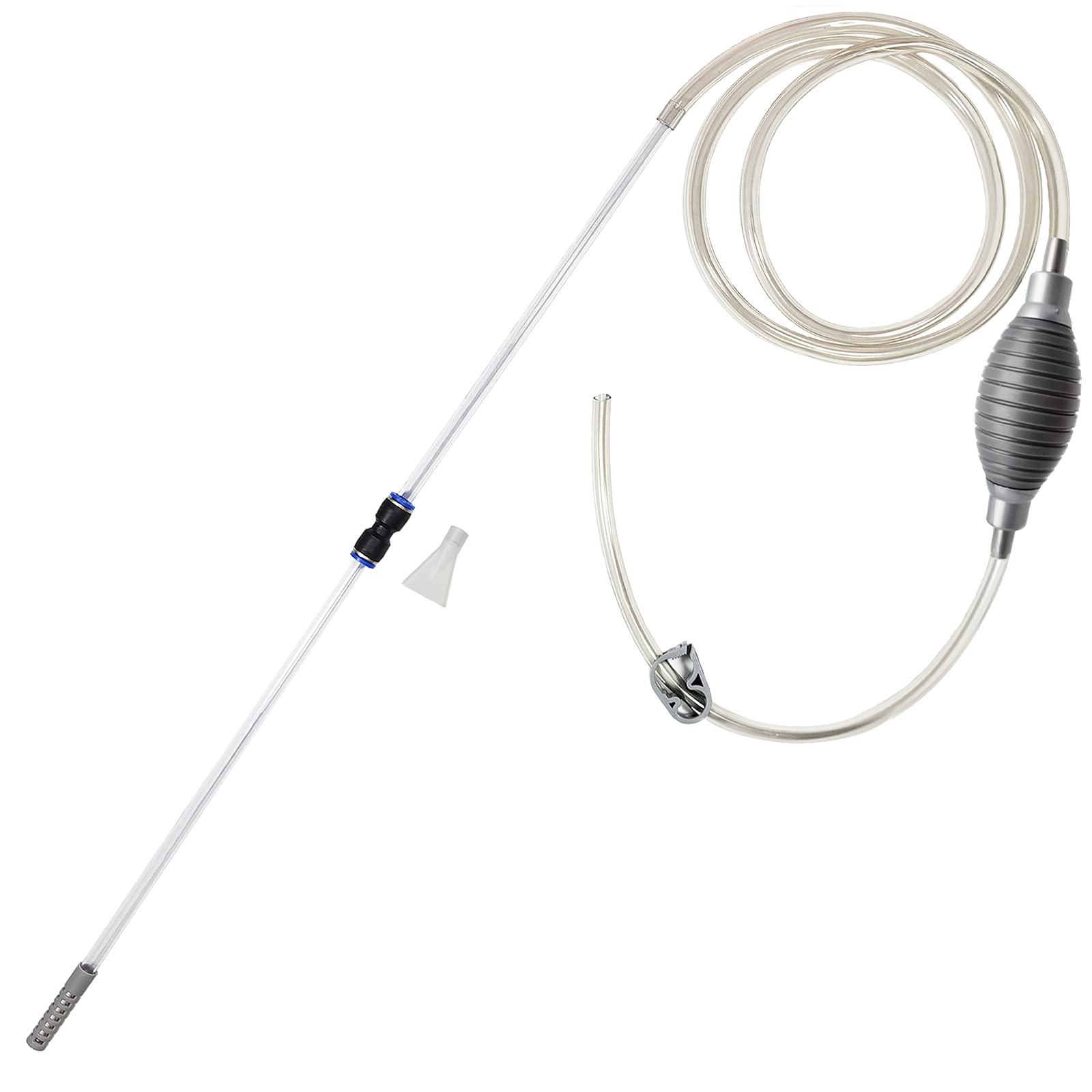 AREPK 10-gallon tank cleaner setup showing siphon pump ready for quick start