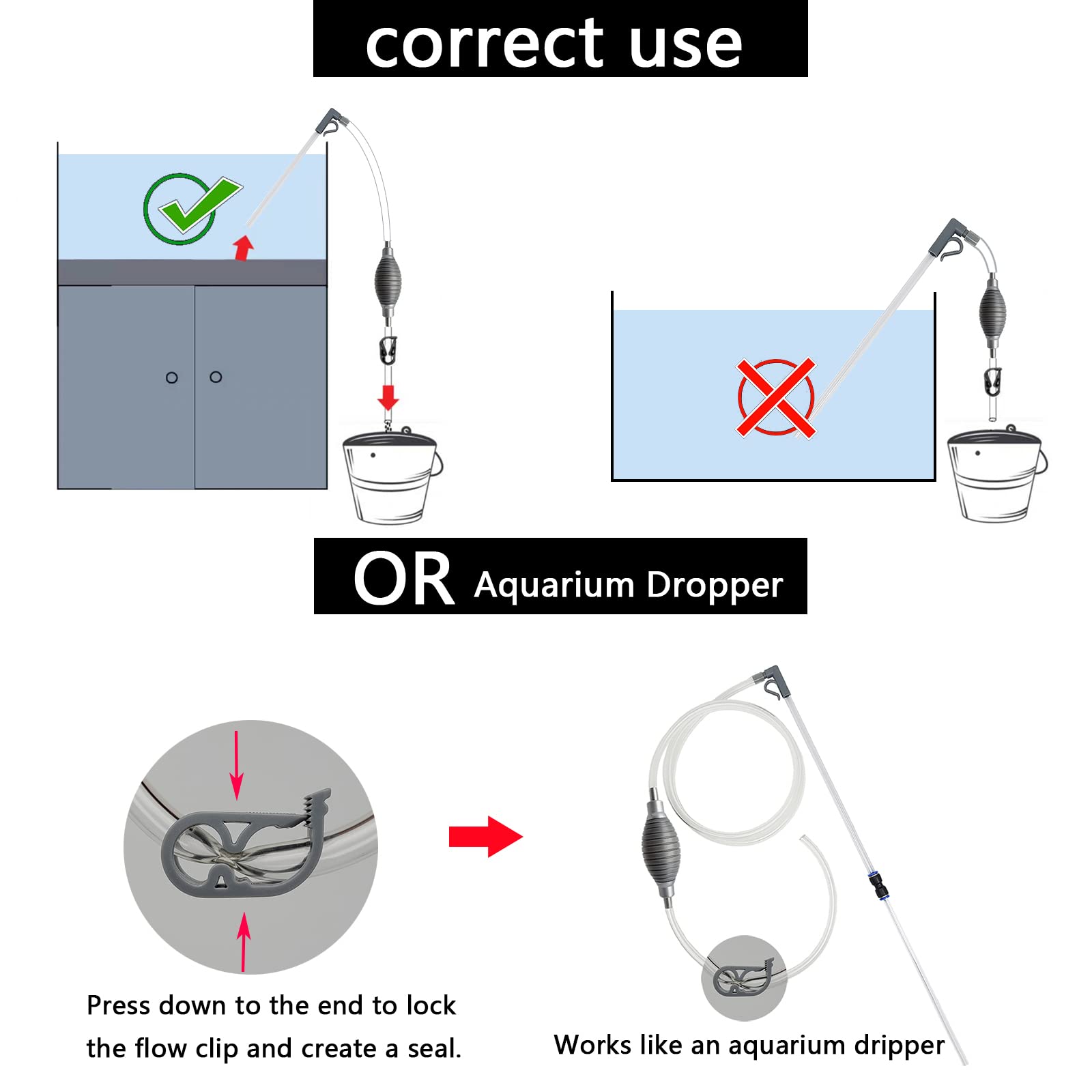 AREPK gravel removal and fish waste suction for efficient water changes