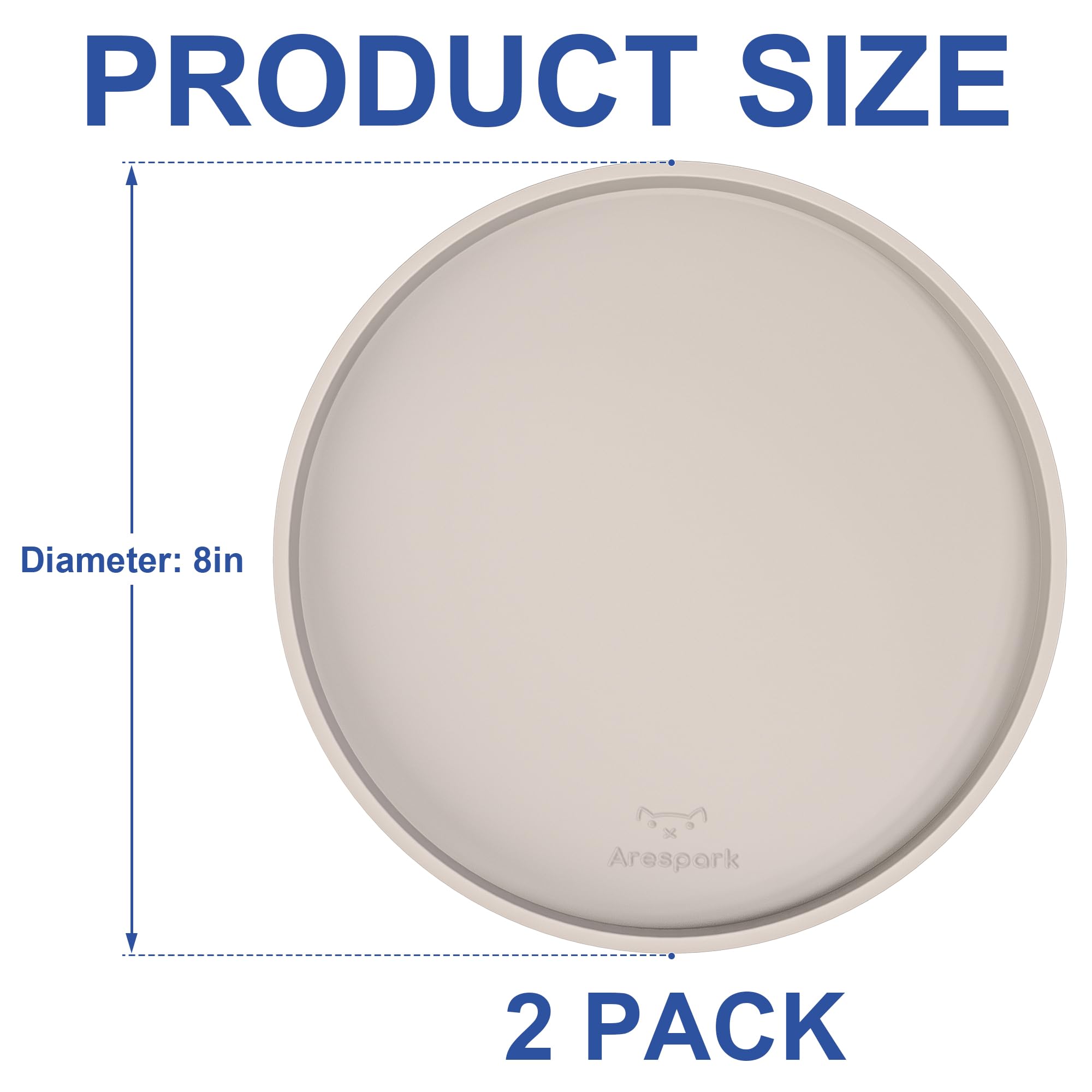 Arespark round 8-inch mats as versatile feeding tray for cats and dogs.